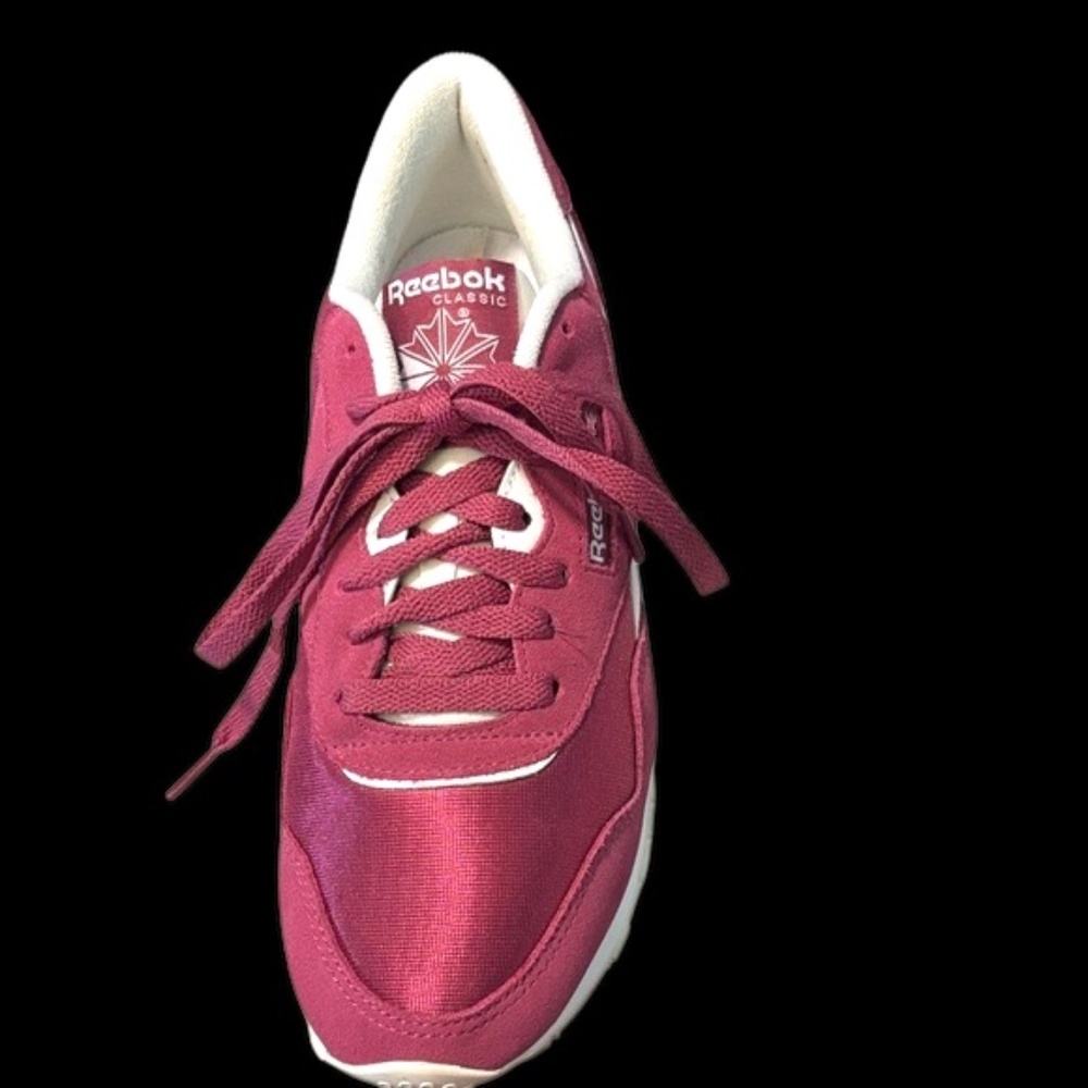 Reebok Classic Nylon Maroon and White (Dark Pink) Sneakers - Picture 8 of 15